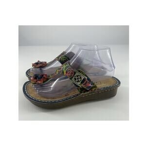 Spring Step L'Artiste Womens Aldora Sandals Size 37 US 7 Blue Red Flip Flop